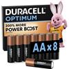 DURACELL Optimum AA Batterie (Confezione da 8) - Batterie Alcaline d 8 Batterie