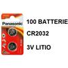 Panasonic 100 Pile batterie PANASONIC 2032 CR2032 BR DL2032 3V LITIO CORRIERE SCAD 2033