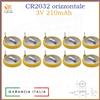 Batteria CR2032 pila a bottone al litio saldare cr 2032 orizzontale 3V 210mah