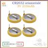 Batteria CR2032 pila a bottone al litio saldare cr 2032 orizzontale 3V 210mah