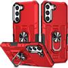 Per Samsung Galaxy S22 + 5G Ring Holder Armor Hybrid Phone Case (rosso)