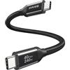 Silkland 40Gbps USB4 per Cavo Thunderbolt 4 0.3M, 8K/Dual 4K, Ricarica 0.3M Nero