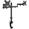 Bracwiser Supporto Doppio Monitor, Braccio per Schermi LED LCD d 40 cm palo Nero