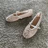 Does not apply Ballerine Da Donna Con Design a Perline Ricamate in Rete, Fibbia Alla Moda, Tras