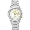 Seiko Orologio automatico Seiko 5 quadrante bianco cinturino acciaio inox argento...