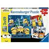 Ravensburger Puzzle Minions, Puzzle 3 di 49 Pezzi, Età Consigliata 5+, Puzzle pe