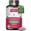 Raibu D-Mannosio PURO 2100mg, con Mirtillo Rosso I D Mannosio per Cistite I 160 Capsul