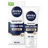 NIVEA MEN Sensitive Viso e Barba Cream Gel 50 ml, Crema viso uomo per un solliev