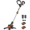 WORX WG163E 18V (20V MAX) Decespugliatore senza fili con alimentazione di comando e 2 batterie decespugliatore tagliabordi nero
