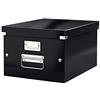 Leitz Click & Store WOW Scatola Archivio Media, per Riporre e Trasportare Documenti A4 e Oggetti di Medie Dimensioni, Adatta a Casa e Ufficio, Nero, 60440095
