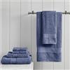 Madison Park Set di asciugamani da bagno in 100% cotone biologico, qualità alberghiera e spa, altamente assorbenti, ad asciugatura rapida, include per doccia, lavaggio a mano e viso, multicolore, blu