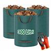 Meridiana 3pz Sacchi per Rifiuti da Giardino 300 Litri Resistenti con Guanti in