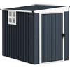 Outsunny Casetta da Giardino 2.6m² in Acciaio Zincato con 2 Prese d'Aria e Fines