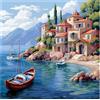 Xinpinzhou Kit Punto Croce Paesaggio fluviale Schemi Quadri Set Ricam BED