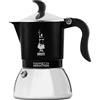 Bialetti CAFFETTIERA NERO 4 TAZZE IN ALLUMINIO PER ESPRESSO, MACCHINA DA CAFFÈ ITALIANA,