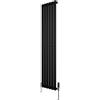 MONSTERSHOP Radiatore Verticale Ovale 1600x360mm Nero con Valvole TRV