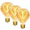 Does not apply Edison Lampadina Vintage E27，E27 LED Vintage Dimmable a Forma Di Cuore 4W G80 La