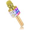 BONAOK Bambini Cambio di voce Microfono Karaoke, Microfono Bluetooth Karaoke Bam