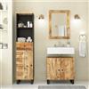 vidaXL Set Mobili da Bagno 3pz in Legno Massello di Mango