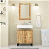 vidaXL Set Mobili da Bagno 2pz in Legno Massello di Mango