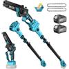 SEESII 2 in 1 Motosega Telescopico & Mini Motosega Potacorte 6 Pollici 2-In-1
