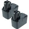 vhbw 2x Batteria per Bosch B2310 AHS A ASG 52 ATS 12-P B2300 AHS 3 AHS 4 3Ah 12V