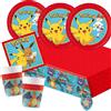 Procos Set per feste - Pokemon - 37 pezzi, piatti di carta, bicchieri di carta, tova...