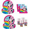 Procos Decorazione per compleanno Minnie Mouse Rainbow, 52 pezzi, piatti, bi...