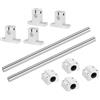 No 2 Pezzi 8mmx150mm Guida di Scorrimento per Albero Lineare con 4 Cuscinetti 3440
