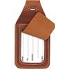 Londo Etichetta ID in Vera Pelle per Valigia con Slot per AirTag - Accessorio da Viaggio Elegante e Resistente, Compatibile con Apple AirTag per Monitoraggio Facile
