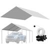 VEVOR Tettoia per Posto Auto Coperto, Telo Superiore per Tenda da Garage 6,0 x 3,43 x 2,87 m, Resistente ai Raggi UV Impermeabile, Tettoia con Passeggini a Sfera, Telaio non Incluso, Grigio