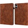 Custodia in pelle marrone con motivo pavone per Xiaomi Redmi Pad Pro 12.1