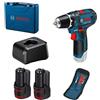 Bosch Professional TRAPANO AVVITATORE BATTERIA + 2 BATTERIE 2.0 AH- BOSCH PROFESSIONAL - GSR 12V-15