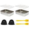 Keboyoe 2 Pezzi Teglia da forno Airfryer in acciaio inox 304 20 x 15,3 x 5 cm