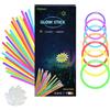 Vicloon Braccialetti Luminosi, 100 Pezzi Fluorescenti Glow Stick, Bagliore Color