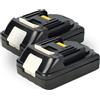 EXTENSILO 2x Batteria per Makita DCM501 DCM501ZAR DCM501Z DCM500Z DCL501Z DCO180 2,5Ah 18V