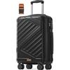 SONGMICS Valigia Rigida, Trolley da Viaggio, Chiusura TSA, Cinghia Inclusa, Baga