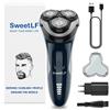 SweetLF Rasoio Elettrico Uomo,Regolabarba con Testine Rotanti 4D, Rasoio Ricaric