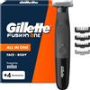 Gillette Fusion One Rasoio Elettrico Uomo per Barba e Corpo, 3 Pettini Barba (1,
