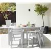 Keter Set Tavolo 147x90 + 6 Poltrone in Resina Colore Bianco mod. Julie