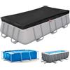 Aipwerer Copertura per Piscina Rettangolare 420D 405x205x30cm Occhielli | Nero, 420D Oxfo