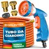 GRÜNTEK Tubo Estensibile Irrigazione Giardino (7,5-22,5M) Canna Acqua e Pistola