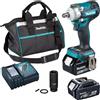 Makita DTW300TX2 18V LXT Senza Spazzole Avvitatore 1.3cm Drive (2 X 5.0Ah