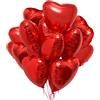 Jonami 25 Palloncini a Forma di Cuore Rossi ad Elio o Aria per 25 Cuore Rosso