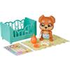 Simba - Pamper Petz Puppy cangnolino interattivo, misura 15 cm, con funzione occhi che si chiudono, pannolino che cambia colore, zampa magica e lettino, +3 anni, 105950212