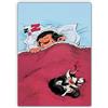 Afie Poster da parete 49 x 69 cm GASTON LAGAFFE che dorme sogno zzz letto gatto poster da incorniciare, firmato Franquin decorazione per la casa, camera da letto, idea regalo compleanno Natale AF1607004