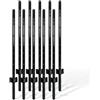 Relaxdays Paletti Recinzione Set 10 per Rete Metallica, 90 cm, Profilo U, Acciaio Nero