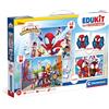 Clementoni - 18295 - Edukit 4 in 1 - Marvel Spidey & His Amazing Friends - Set Giochi da Tavolo (Memo, Puzzle 30 e 48 Pezzi, 6 Cubi), Educativo 3 Anni, Gioco di Memoria e Logica, Made in Italy