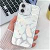 Custodia TPU Glitterata con Pellicola Lenti per iPhone 16 - Piume Bianche