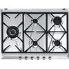 SMEG SRV575GH5 PIANO COTTURA 5 FUOCHI A GAS 70 CM GRIGLIE IN GHISA INOX